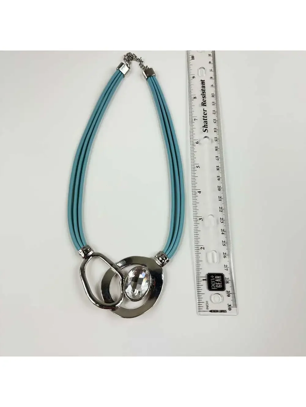 Fashion Jewelry Blue And Silver Multi Strand Statement Women's Necklace